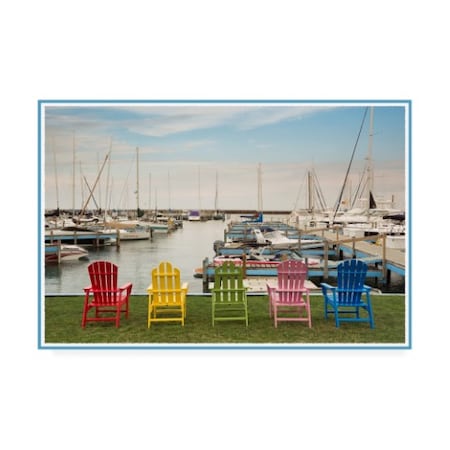 Monte Nagler 'Five Chairs Port Sanilac Michigan Color' Canvas Art,30x47